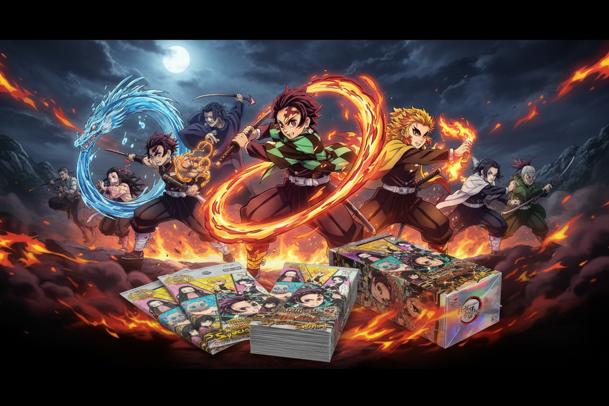 Illustration Pokémon style avec personnages colorés inspirés de Pokémon, fond animé japonais.