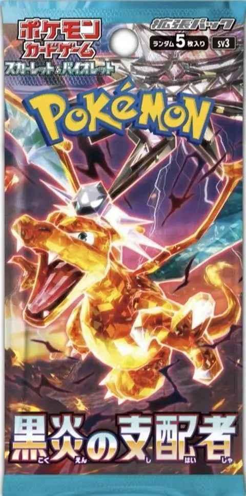 Pack Pokémon Scarlet & Violet SV3 : Charizard Ébène, 5 cartes aléatoires, édition japonaise